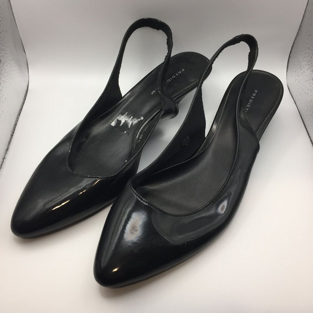 Reflections Womens Black Slingback Heels Sandals 75600-12 Church Office Size 8